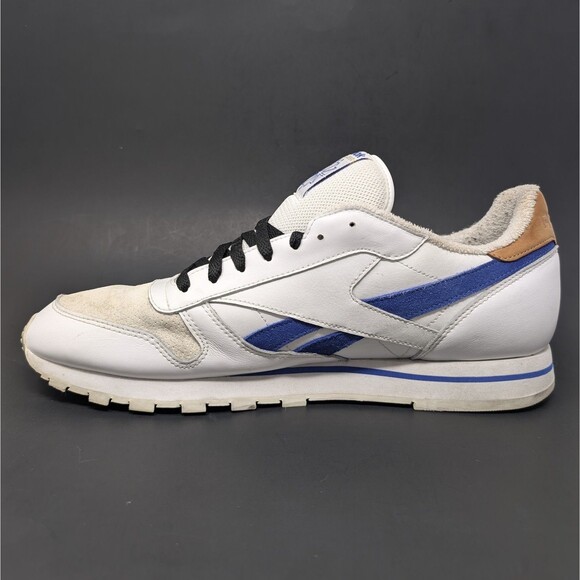 Reebok Classic Leather Sneakers Men\'s Size 13 White Blue FX1289 Retro Suede main image 6